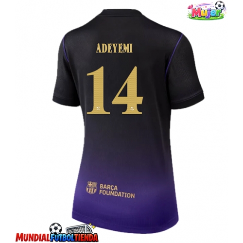 Camiseta Barcelona Karim Adeyemi #14 Segunda Equipación Replica 2026-27 para mujer mangas cortas